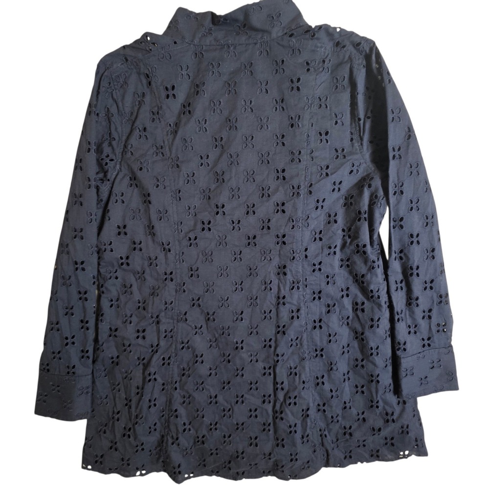 Soft Surroundings Eyelet Lace Tunic Top Navy Blue Waves End NWT Medium M 10-12 - Picture 3 of 13